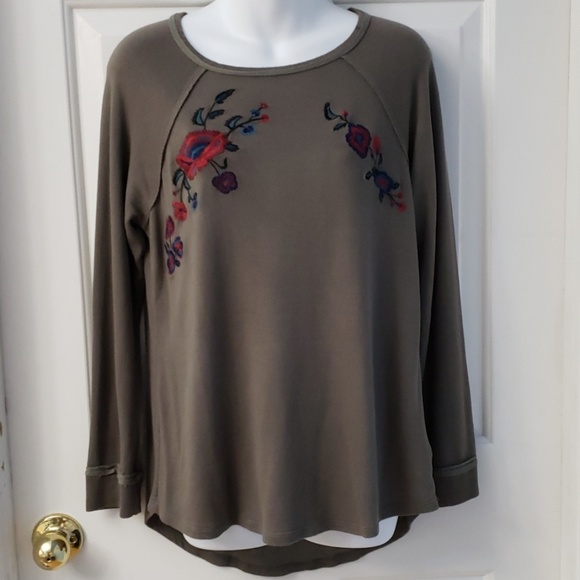Knox Rose Tops - Knox Rose French Terry Floral Top